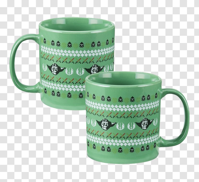 Coffee Cup Christmas Jumper Ceramic Mug Yoda - Rogue One Transparent PNG