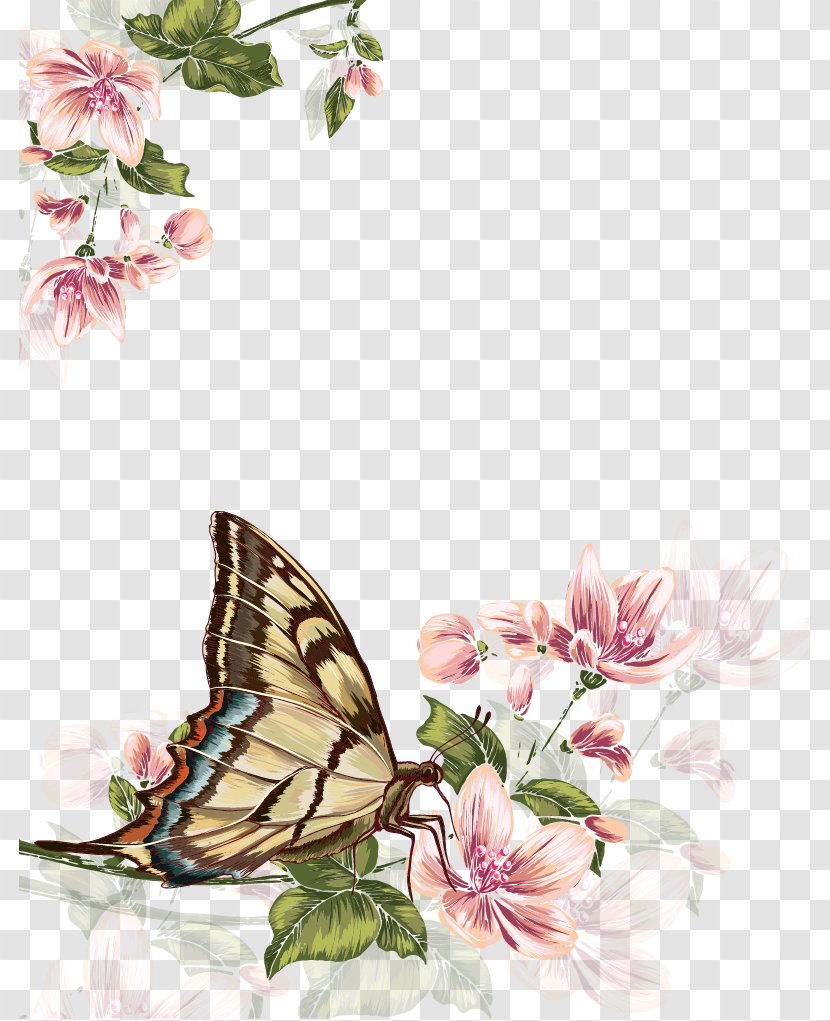 Butterfly Flower Painting - Blossom - Watercolor Transparent PNG