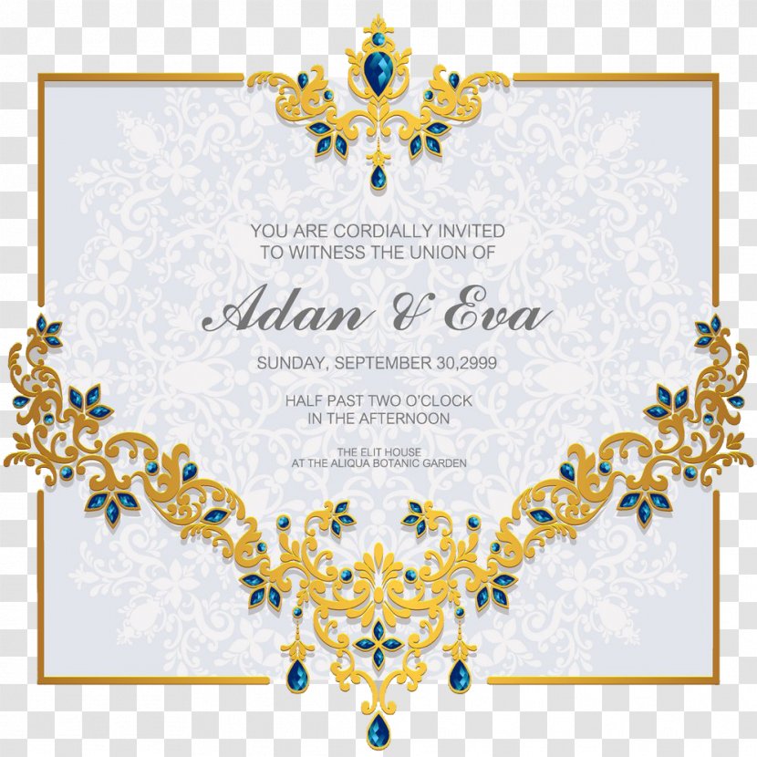 Sapphire Pattern Wedding Invitations - Watercolor - Tree Transparent PNG