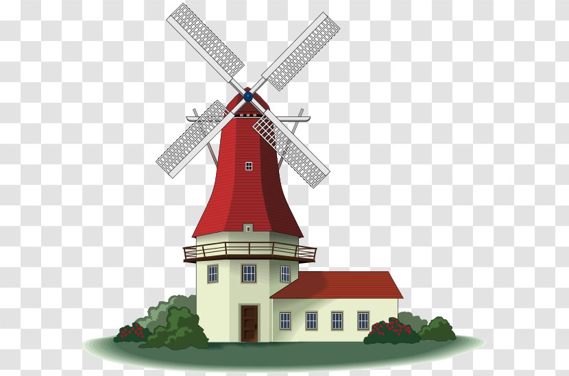 Windmill Windpump Clip Art - Royaltyfree Transparent PNG