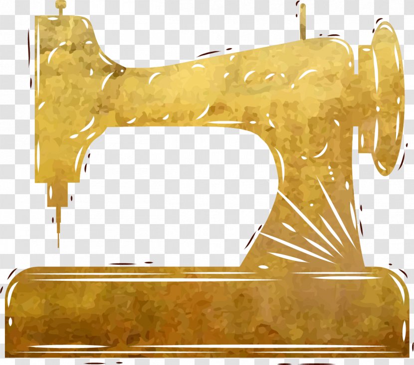 Sewing Machine Euclidean Vector - Tailor - Painted Gold Transparent PNG
