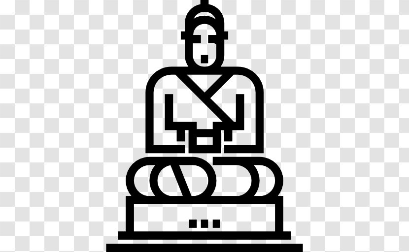 Great Buddha Of Thailand Monument Clip Art - Black And White - Thai Statue Transparent PNG