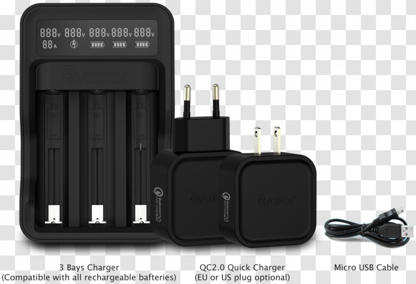 Smart Battery Charger Electric Rechargeable Jacks Vapes - Avatar - Electronics Accessory Transparent PNG