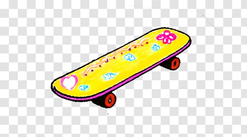 Skateboard Yellow - Resource - Print Transparent PNG