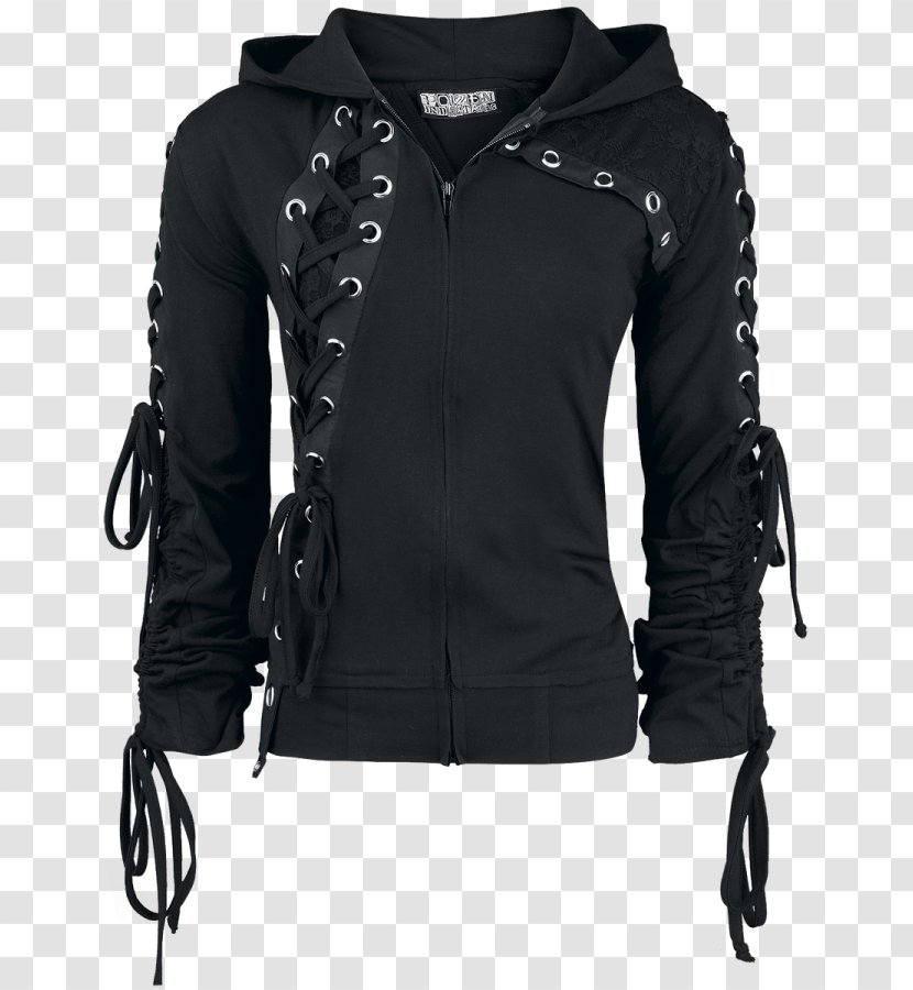 Hoodie Jacket Punk Fashion Clothing - Overcoat - Black Denim Transparent PNG