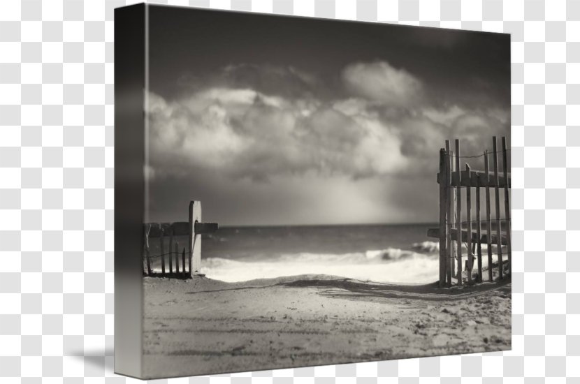 Black And White Cape Cod Wellfleet Gallery Wrap Art - Canvas - Beach Fence Transparent PNG