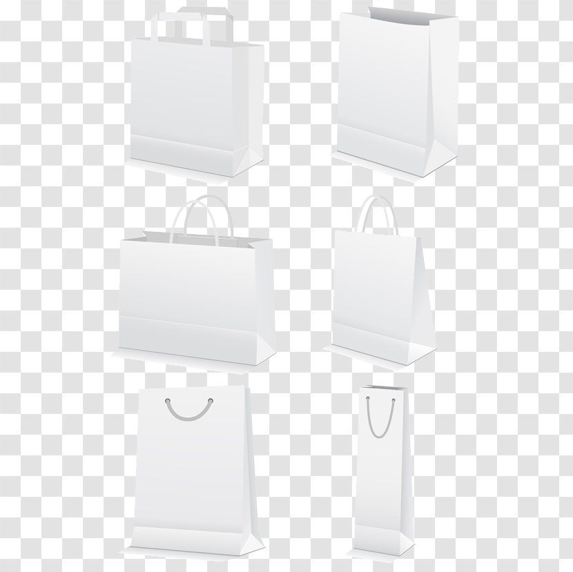 Paper Bag - White Template Transparent PNG