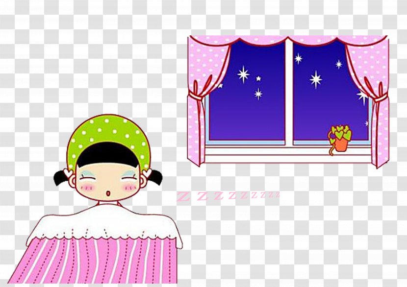 Sleep Cartoon Download - Pink - Good Night Transparent PNG