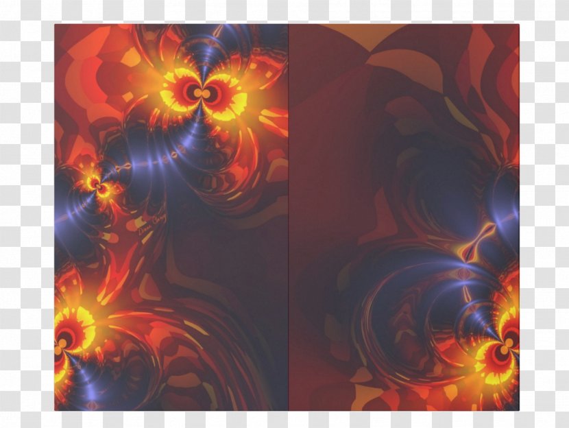 Fractal Art Butterfly Douchegordijn Desktop Wallpaper - Orange Transparent PNG