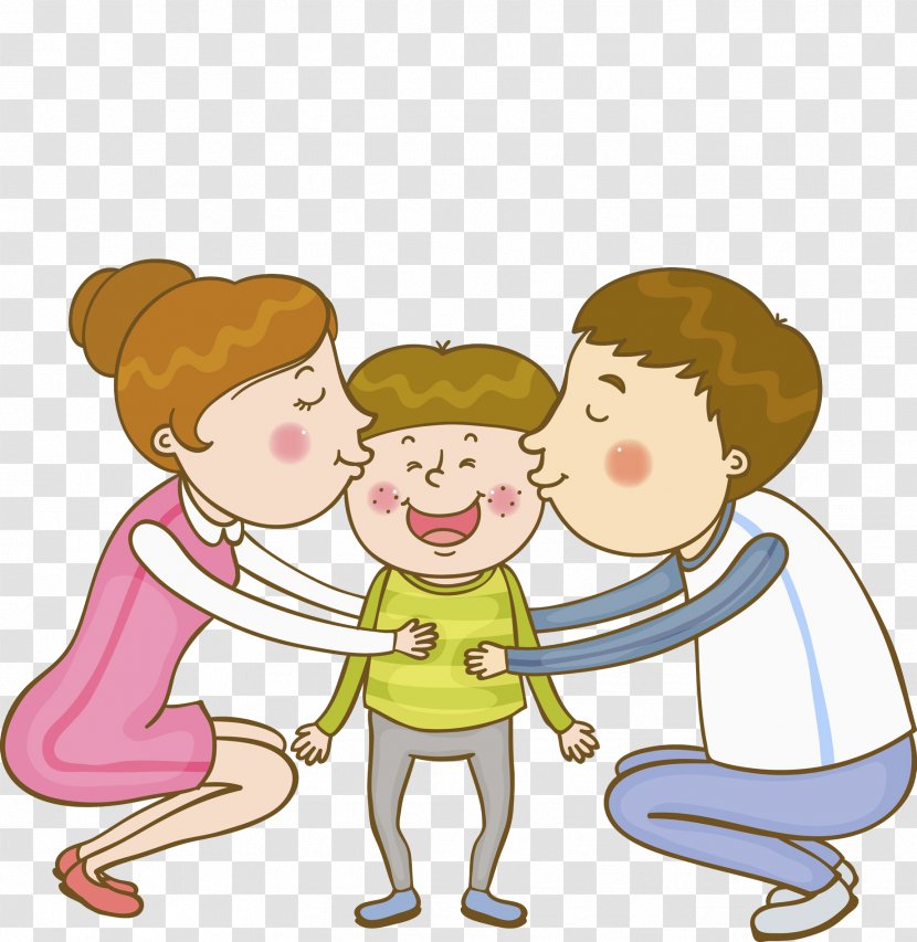 Family Parent Kiss - Watercolor - Kissing Scenes Transparent PNG