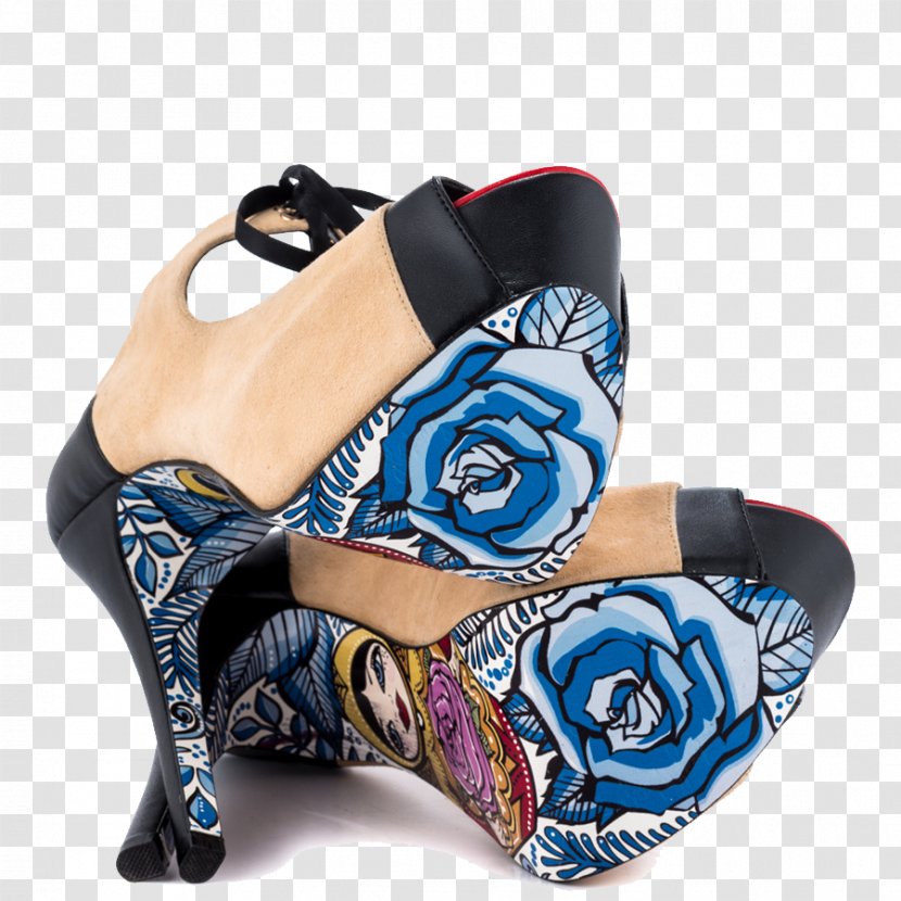 Cobalt Blue Black And Tan Shoe Sandal Clothing Accessories - Woman Transparent PNG