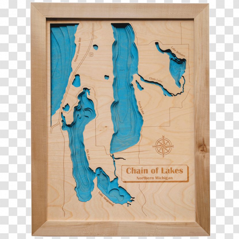 Lake Tahoe Michigan Map Wood Ya Shop - Topography Transparent PNG