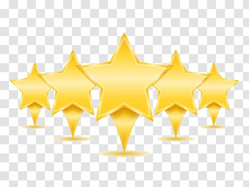 Hotel Icon - Yellow - Five Star Rating Transparent PNG