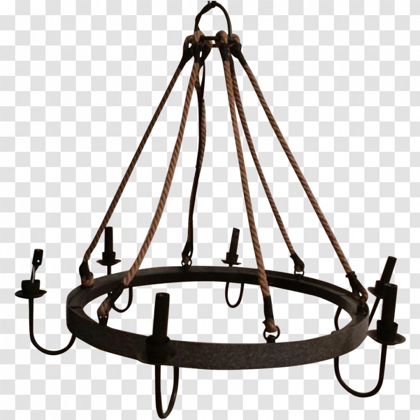 Chandelier Ceiling Light Fixture - Wrought Iron Transparent PNG