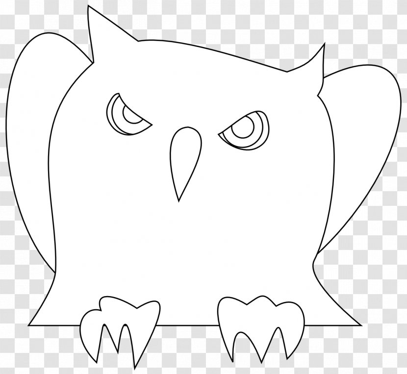 Line Art Drawing Inkscape Clip - Silhouette - Black And White Owl Transparent PNG