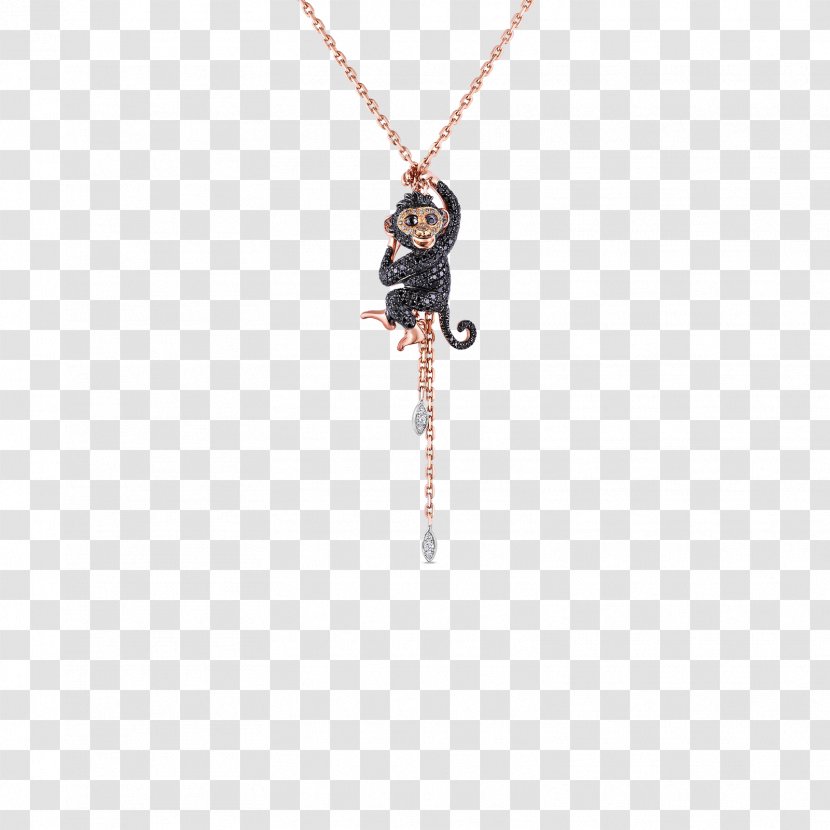 Charms & Pendants Necklace Body Jewellery - Monkey Black And White Transparent PNG