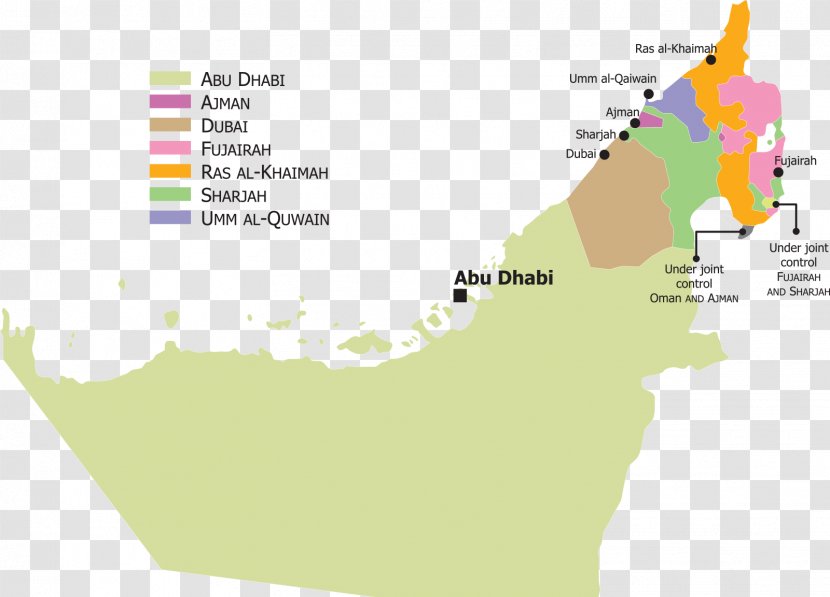 Abu Dhabi Dubai Sharjah Blank Map - Emirates Of The United Arab Transparent PNG