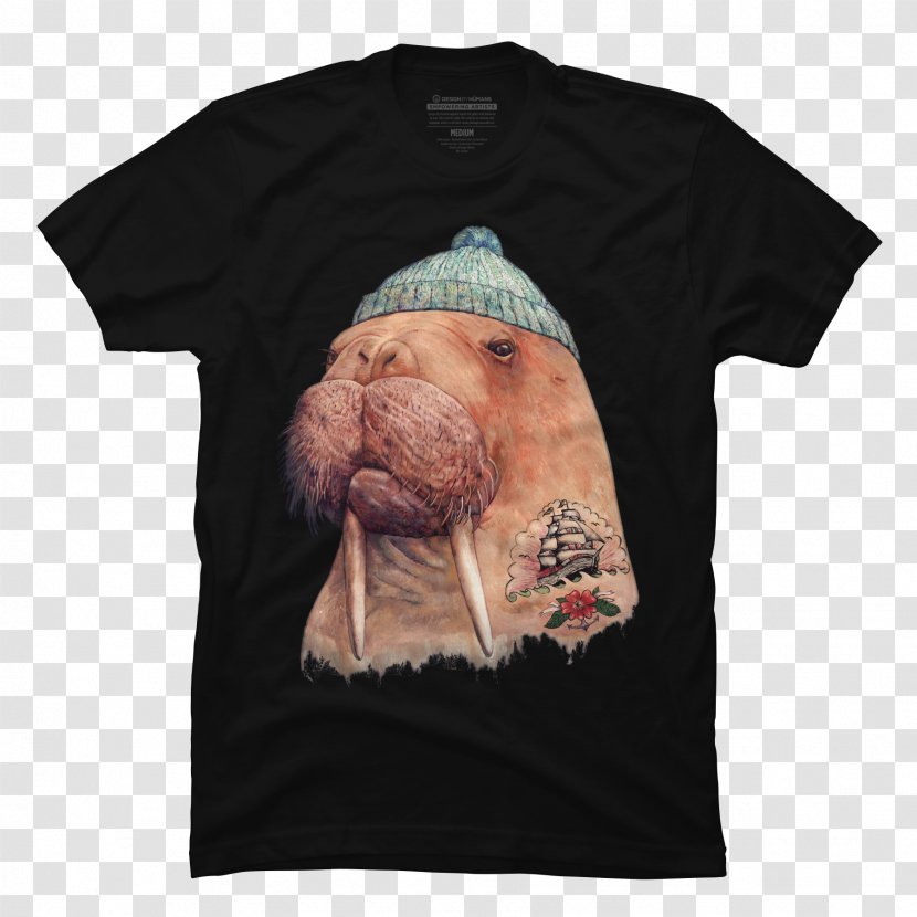 Long-sleeved T-shirt Hoodie Clothing - Dress Shirt - Walrus Transparent PNG