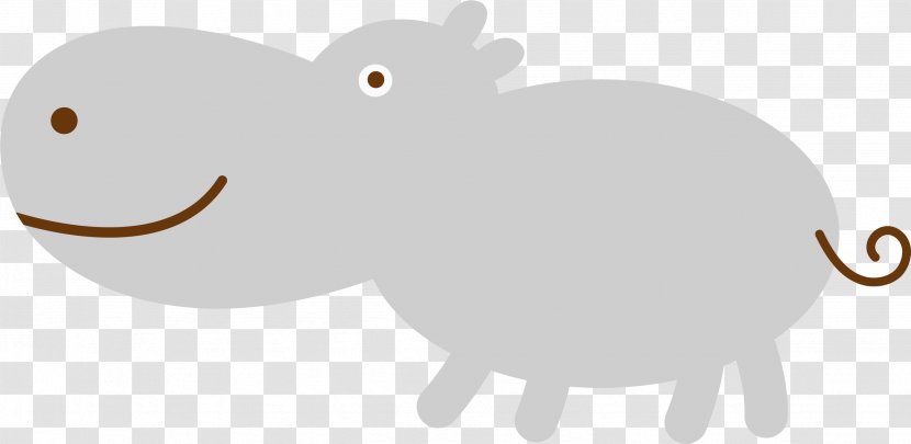Domestic Pig Dog Horse Cattle Canidae - Animal - Vector Cute Hippo Transparent PNG