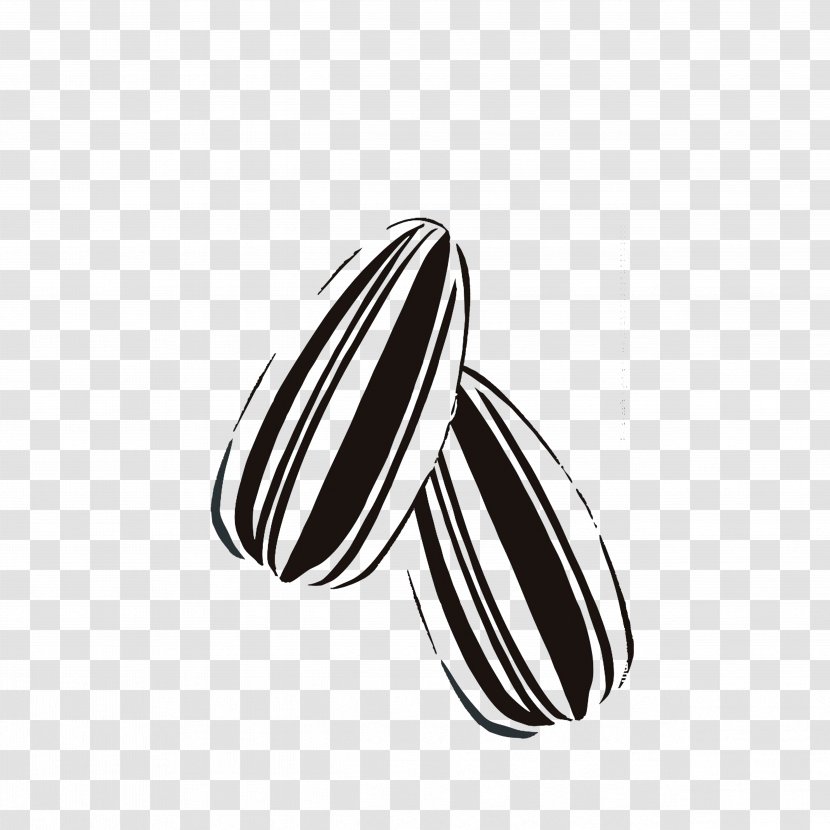 Kuaci Cartoon - Monochrome - Melon Seeds Transparent PNG