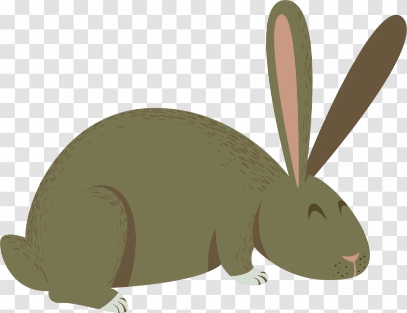 Domestic Rabbit Hare European Cartoon - Animation - Green Transparent PNG
