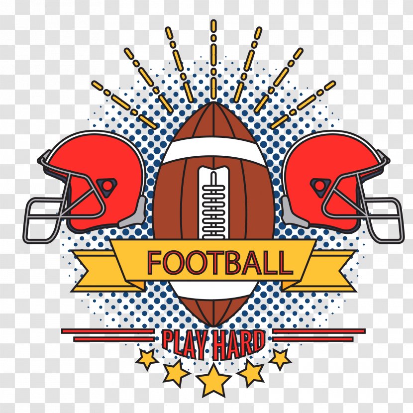 American Football - Ball - Vector Hand-painted Badge Transparent PNG
