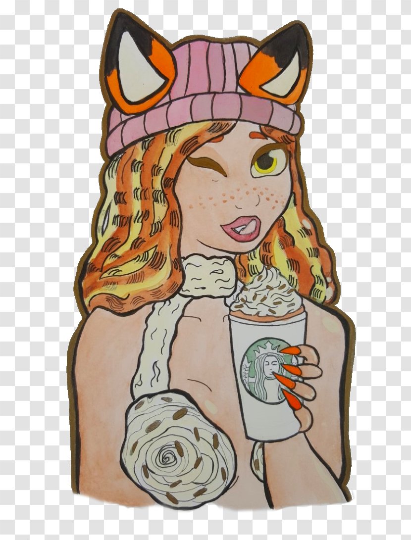Pumpkin Spice Latte Illustration AMINO Drawing Art - Silhouette - Starbucks Transparent PNG