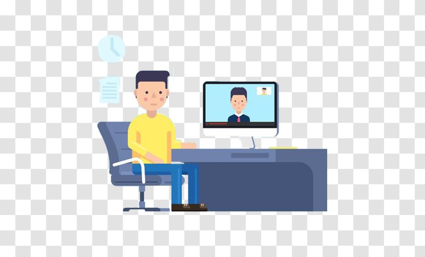 Web Conferencing Euclidean Vector Flat Design Illustration - Webcast - Interview Session Computer Screen Transparent PNG