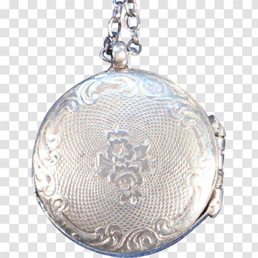 Locket Silver Necklace Antique French - Pendant Transparent PNG