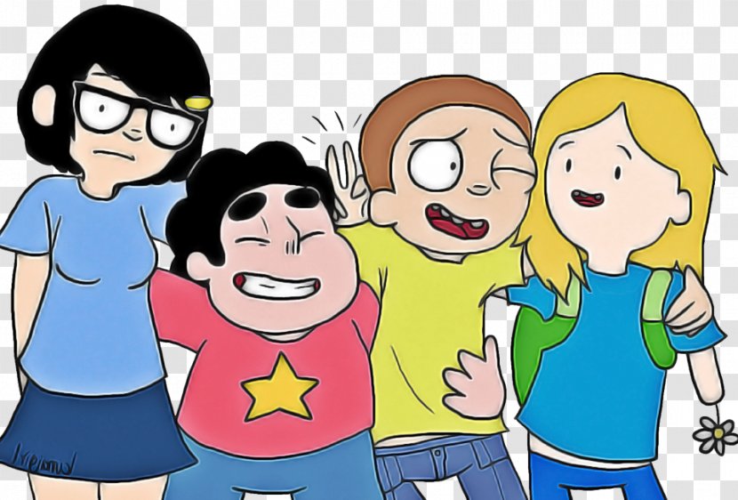 Animated Cartoon People Social Group Youth - Child - Sharing Fun  Transparent PNG
