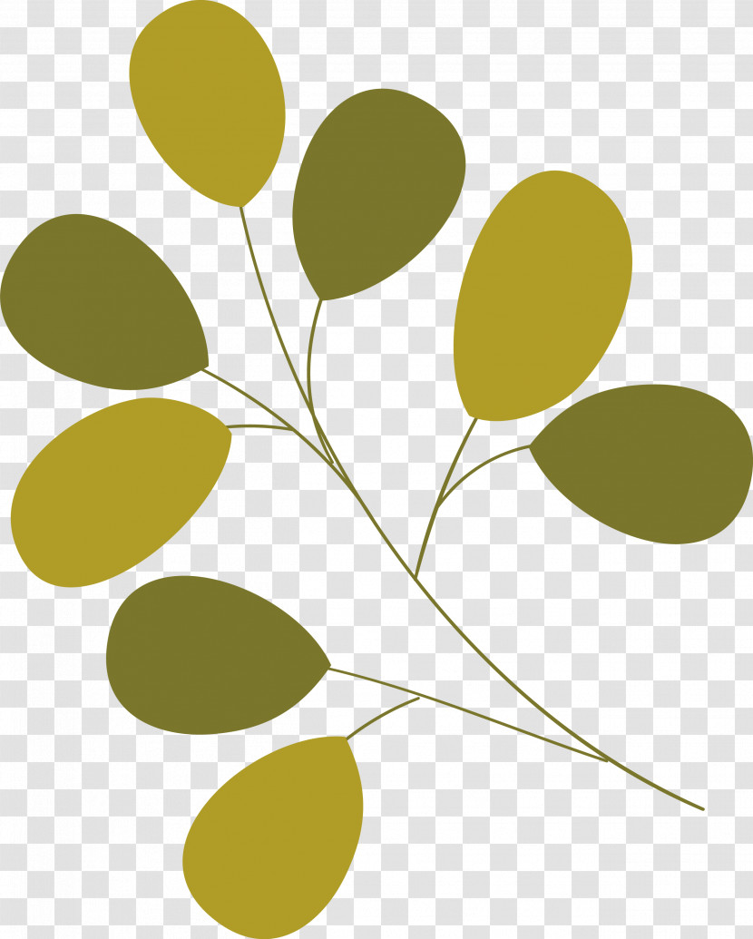 Plant Stem Branch Leaf Yellow Line Transparent PNG