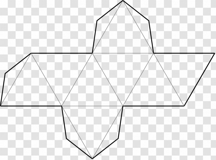 Triangle Net Polyhedron Octahedron Platonic Solid - Diagram Transparent PNG