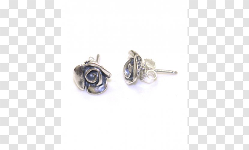 Earring Body Jewellery Silver Sapphire - Rose Transparent PNG