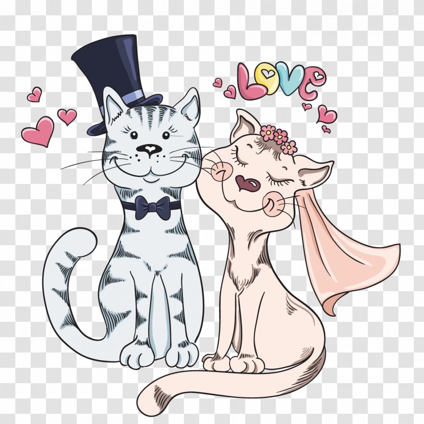 Cat Wedding Bridegroom Illustration - Tree - Couple Cats Transparent PNG