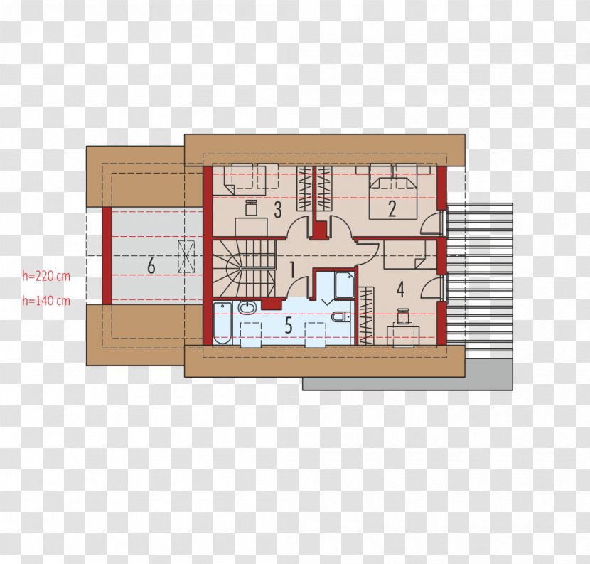 House Plan Floor Attic - Bedroom Transparent PNG