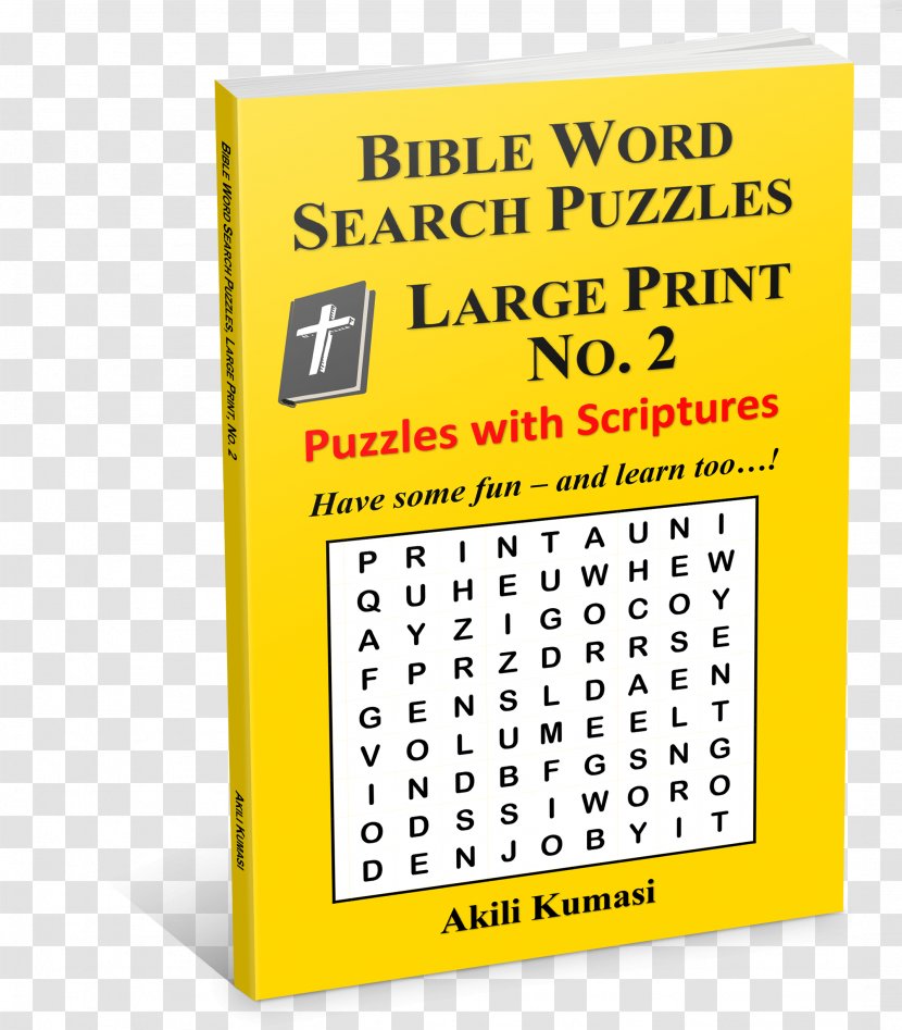 Bible Word Search Puzzles, Large Print No. 2: 50 Puzzles With Scriptures Wordsearch Search: Promises In The - Crossword - Book Transparent PNG