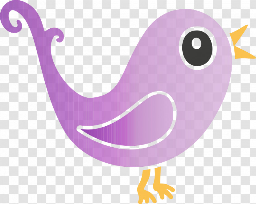 Violet Purple Pink Cartoon Bird Transparent PNG