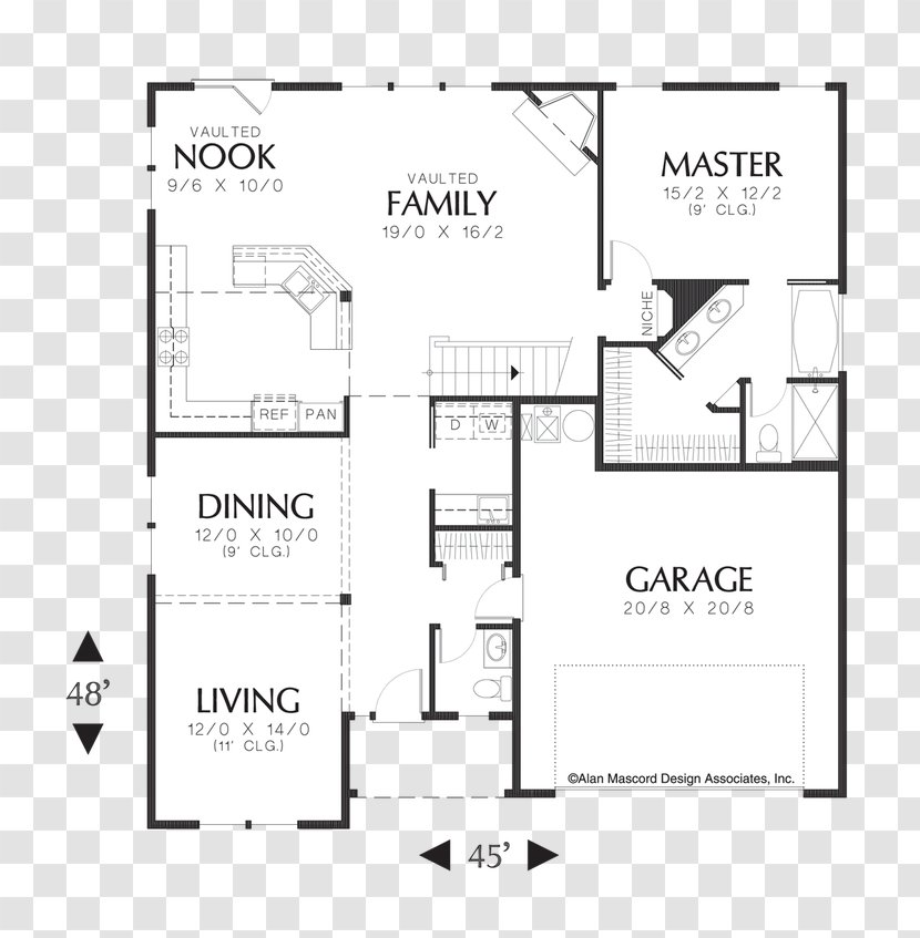 Floor Plan House Ranch-style - Furniture Transparent PNG