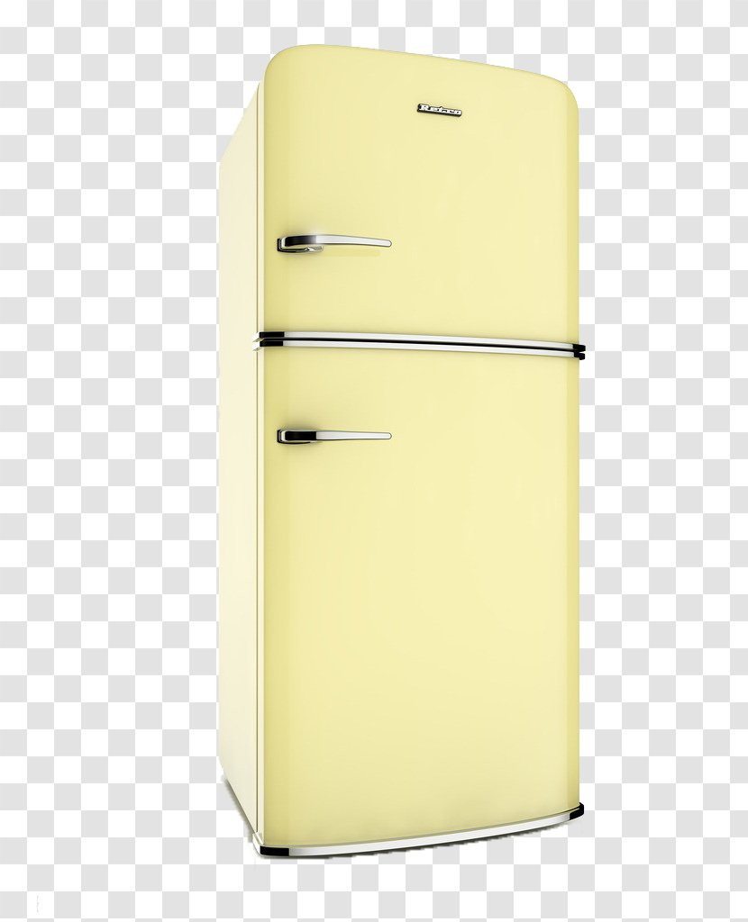 Refrigerator Yellow - Home Appliance - Cartoon Transparent PNG