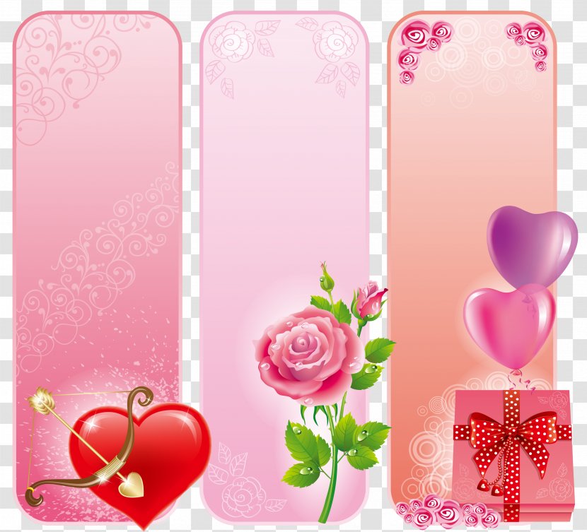 Love Illustration - Flower - Free Valentine's Day Card To Pull The Material Transparent PNG