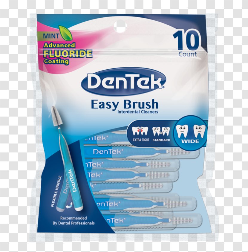 DenTek Easy Brush Dental Floss Mouthwash Toothbrush - Brand Transparent PNG