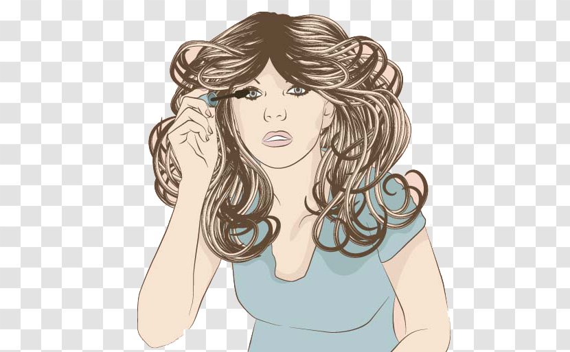 Long Hair Mascara Eyelash Illustration - Heart - Curls Women Transparent PNG
