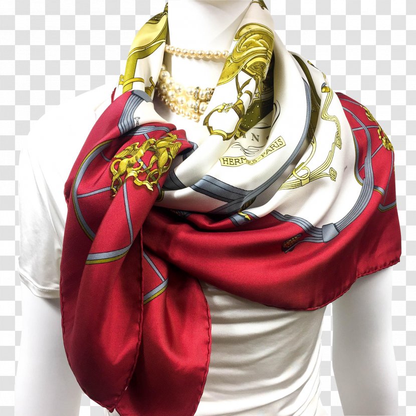 Scarf Maroon Stole - Hermes Transparent PNG