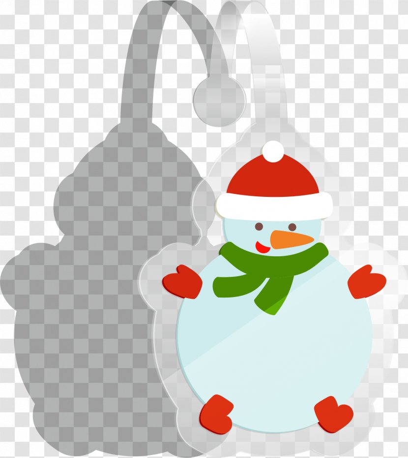 Christmas Ornament Tree Clip Art - Sticker - Cartoon White Snowman Transparent PNG