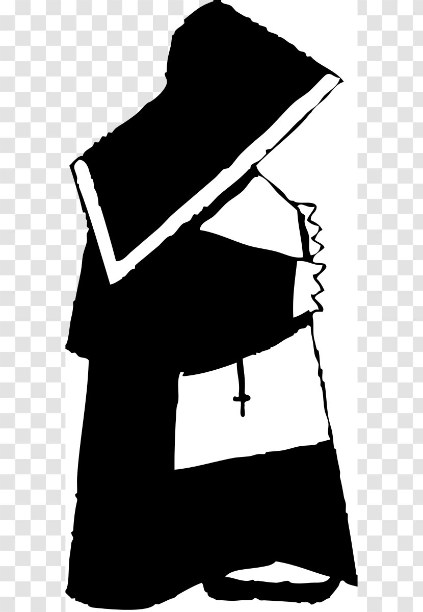 Nun Clip Art - Black - Picture Of Transparent PNG