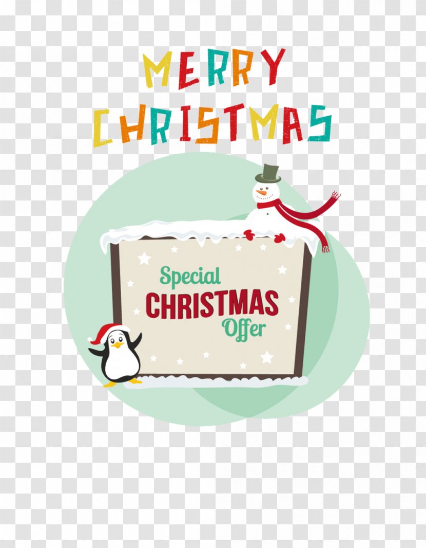 Penguin Christmas Snowman Illustration - Label - With A Scarf Transparent PNG
