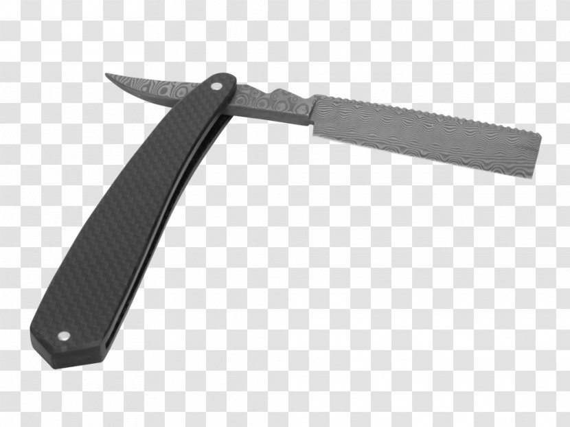 Utility Knives Damascus Blade Carbon Fibers Straight Razor - Safety - Fiber Transparent PNG