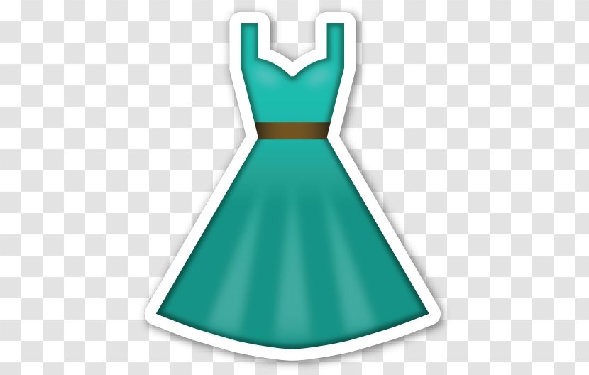 Gown Emoji Dress Sticker Clothing - Aqua Transparent PNG