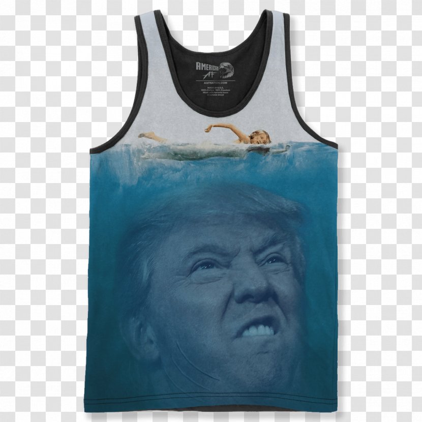 Donald Trump T-shirt Jaws United States YouTube - Turquoise - Shark Tank Transparent PNG