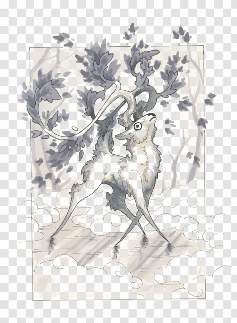 Deer Watercolor Painting Drawing Sketch - Vector Transparent PNG